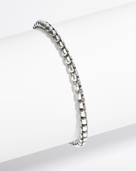 Beck Round Box Chain Bracelet in Oxidized Sterling Silver | Kendra